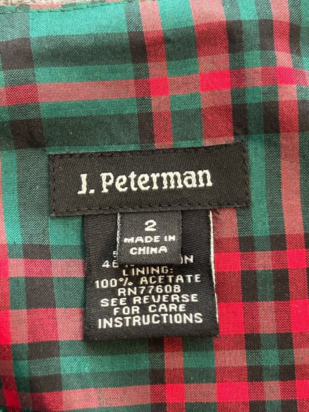 J. Peterman Green Red Pleated Skirt Sz 2 Preppy Clueless-Style Dark-Academia - Picture 3 of 7